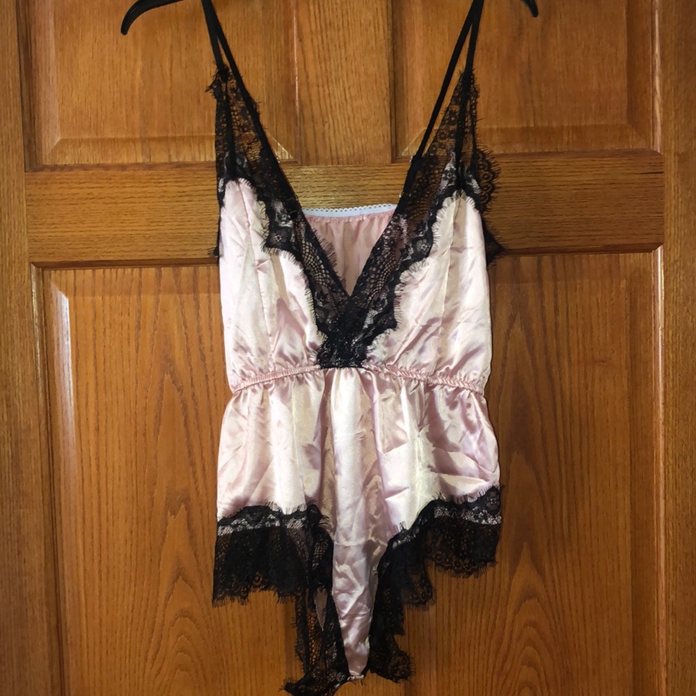 never been worn silk lingerie romper!